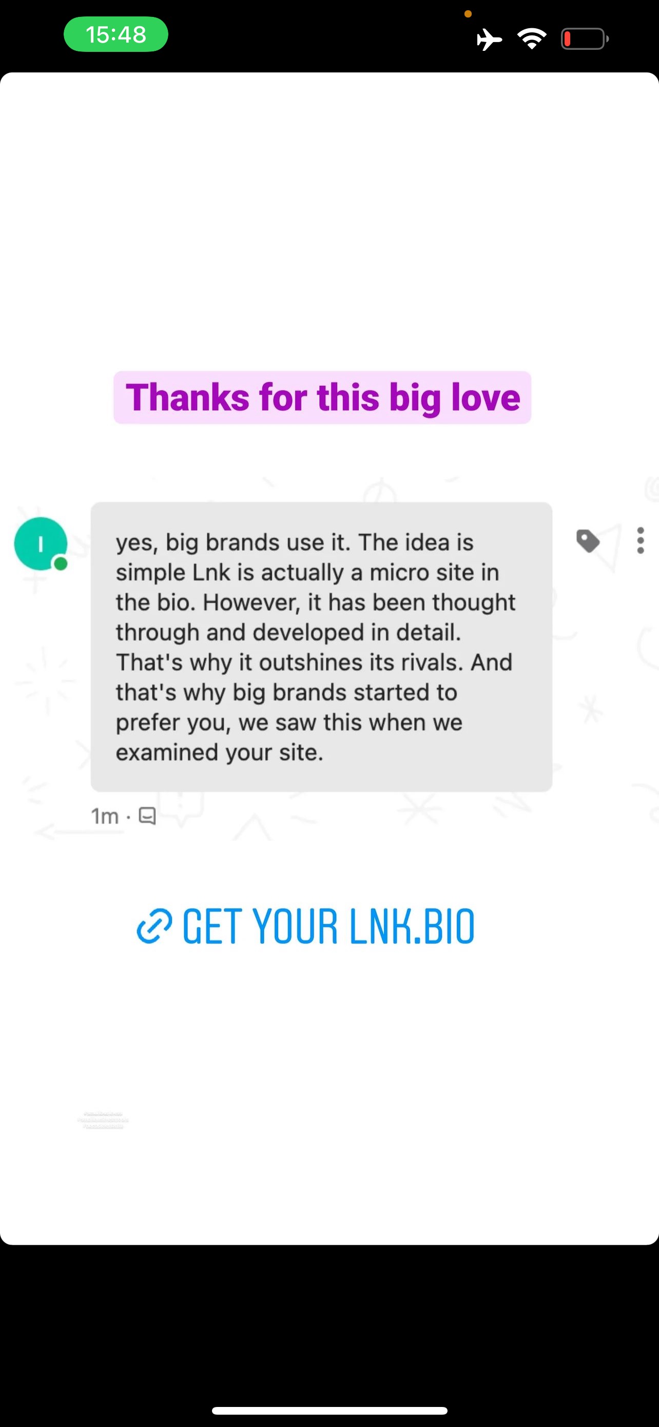 Lnk.Bio testimonials